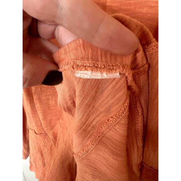 Altar'd State Women's Long Sleeve Orange Top Fringe V-Neck Shirt Size Small - Picture 8 of 9